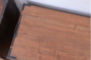 アンティーク家具　古民具・骨董　三方桜材!特別注文造りの重ね時代箪笥