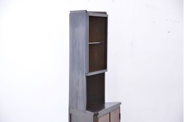 アンティーク家具　★アンティーク　古いナラ材の使い込まれたコーナーラック(コーナーキャビネット、飾り棚)