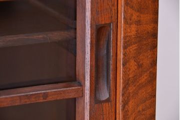 アンティーク家具　古民具・骨董　杢目の素晴らしい両面引き戸　関東水屋箪笥(茶箪笥)