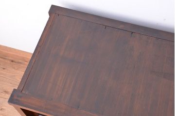 アンティーク家具　古民具・骨董　杢目の素晴らしい両面引き戸　関東水屋箪笥(茶箪笥)