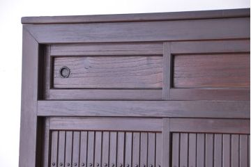 アンティーク家具　アンティーク　モダンデザインの三尺水屋箪笥(収納棚、食器棚)