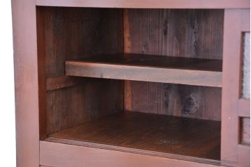 アンティーク家具　古民具・骨董　ダイヤガラス入りのモダンな四尺水屋箪笥(食器棚、収納棚)