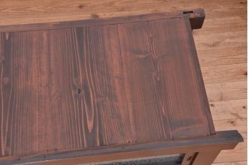アンティーク家具　古民具・骨董　ダイヤガラス入りのモダンな四尺水屋箪笥(食器棚、収納棚)