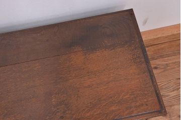 アンティーク家具　アンティーク　古いナラ材の上質なシャッター書類棚?(収納棚、本立て、小引き出し)