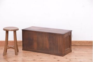 アンティーク家具　アンティーク　古いナラ材の上質なシャッター書類棚?(収納棚、本立て、小引き出し)