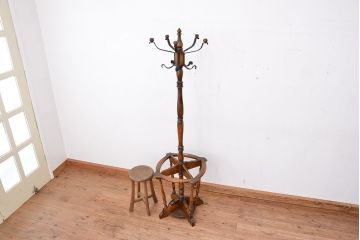 アンティーク雑貨　中古　カリモク　ポールハンガー(傘立て、帽子掛け、ポールスタンド)