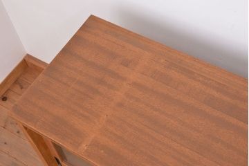 アンティーク家具　1970年代　古い学校の脚付きモールガラス収納棚(食器棚、本棚)