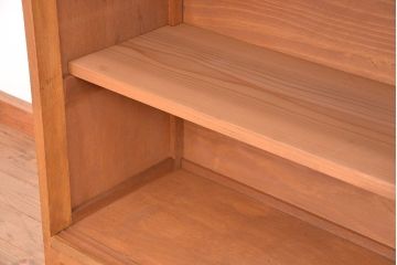 アンティーク家具　1970年代　古い学校の脚付きモールガラス収納棚(食器棚、本棚)