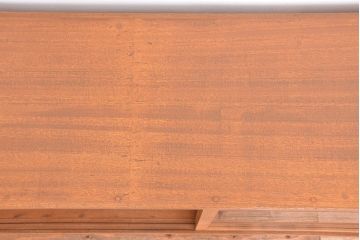 アンティーク家具　1970年代　古い学校の脚付きガラス収納棚(食器棚、本棚、飾り棚)
