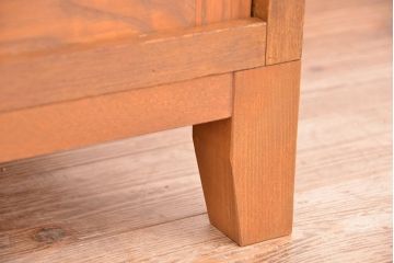 アンティーク家具　1970年代　古い学校の脚付きガラス収納棚(食器棚、本棚、飾り棚)