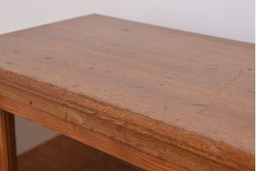 アンティーク家具　1970年代　古い学校の脚付き薄型ガラス収納棚(食器棚、本棚、飾り棚)