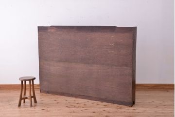 アンティーク家具　アンティーク　古い木のシンプルな飾り棚(マス目棚、本棚)
