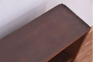 アンティーク家具　アンティーク　古い木のシンプルな薄型本棚(飾り棚、収納棚)
