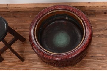 アンティーク雑貨　鎌倉彫大火鉢(茶道具/漆器)