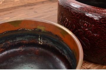 アンティーク雑貨　鎌倉彫大火鉢(茶道具/漆器)