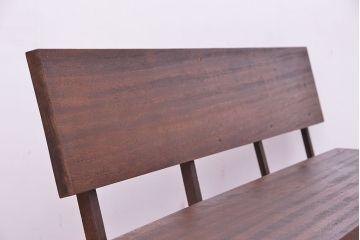 アンティーク家具　古材無垢材を使った　背もたれ付　シンプル長イス・ベンチ(長椅子)【大】