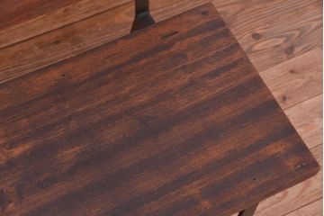 アンティーク家具　古材無垢材を使った　背もたれ付　シンプル長イス・ベンチ(長椅子)【大】