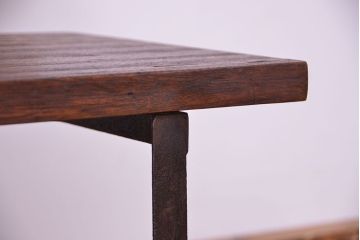 アンティーク家具　古材無垢材を使った　背もたれ付　シンプル長イス・ベンチ(長椅子)【大】