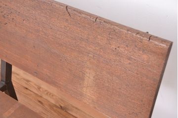 アンティーク家具　★古材無垢材を使った背もたれ付シンプル長イス・ベンチ(長椅子)【小】