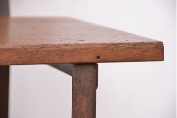 アンティーク家具　★古材無垢材を使った背もたれ付シンプル長イス・ベンチ(長椅子)【小】