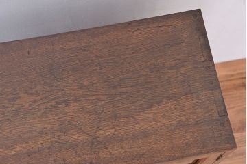 アンティーク家具　アンティーク　古いナラ材の小振りでシンプルな本箱(収納棚)