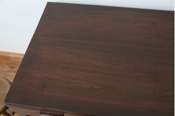 アンティーク家具　アンティーク　古い木のシックな色合いの小振りな片袖机?
