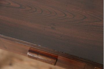 アンティーク家具　アンティーク　古い木のシックな色合いの小振りな片袖机?