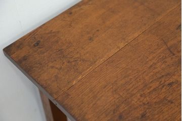 アンティーク家具　アンティーク　古いナラ材のシックな色合いの片袖机
