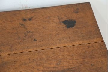 アンティーク家具　アンティーク　古いナラ材のシックな色合いの片袖机