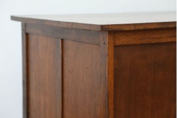 アンティーク家具　アンティーク　古いナラ材のシックな色合いの片袖机