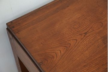 アンティーク家具　アンティーク　古いナラ材のシックな色合いの片袖机?