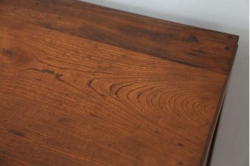アンティーク家具　アンティーク　古いナラ材のシックな色合いの片袖机?