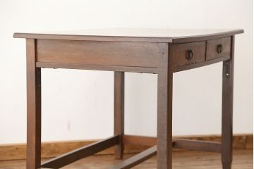 レトロ家具　昭和レトロ 古い木のかわいいアンティーク平机(テーブル・作業台)