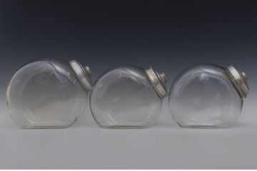 アンティーク雑貨　古い駄菓子屋のガラス瓶3個セット(猫ビン)