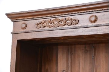 アンティーク家具　アンティーク 大正ロマン 古い洋館の特大二段重ね飾り棚(陳列棚)