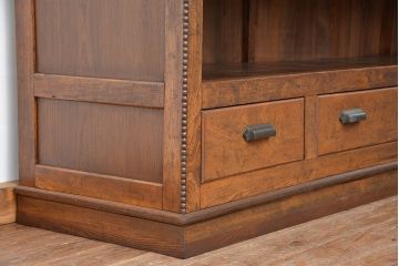 アンティーク家具　アンティーク 大正ロマン 古い洋館の特大二段重ね飾り棚(陳列棚)