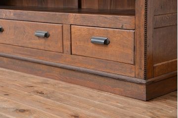 アンティーク家具　アンティーク 大正ロマン 古い洋館の特大二段重ね飾り棚(陳列棚)