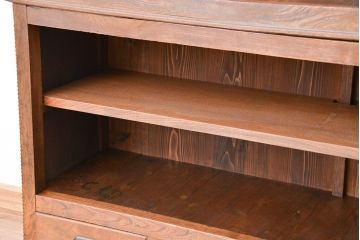 アンティーク家具　アンティーク 大正ロマン 古い洋館の特大二段重ね飾り棚(陳列棚)