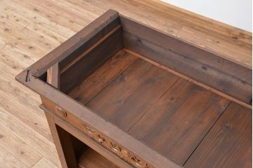 アンティーク家具　アンティーク 大正ロマン 古い洋館の特大二段重ね飾り棚(陳列棚)