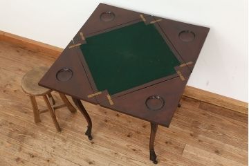 アンティーク家具　イギリスアンティーク キャスター付ゲームテーブル(バタフライテーブル/サイドテーブル/コンソールテーブル)