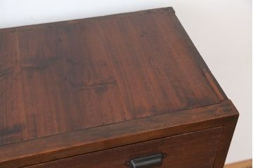 レトロ家具　アンティーク　レトロな桐と杉の鉄脚付4杯引き出し(チェスト)(タンス、箪笥)