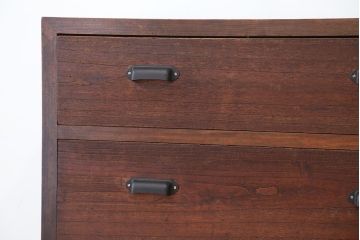 レトロ家具　アンティーク　レトロな桐と杉の鉄脚付4杯引き出し(チェスト)(タンス、箪笥)
