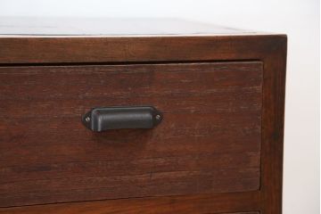 レトロ家具　アンティーク　レトロな桐と杉の鉄脚付4杯引き出し(チェスト)(タンス、箪笥)