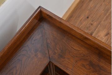 アンティーク家具　イギリスアンティーク　古いオーク材のL型コーナーシェルフ(飾り棚/本棚)(ブックシェルフ)