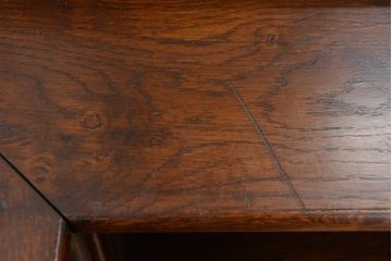 アンティーク家具　イギリスアンティーク　古いオーク材のL型コーナーシェルフ(飾り棚/本棚)(ブックシェルフ)