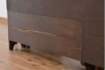 アンティーク家具　イギリスアンティーク　古いオーク材のL型コーナーシェルフ(飾り棚/本棚)(ブックシェルフ)