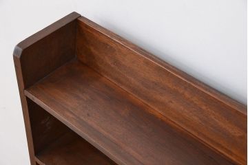 アンティーク家具　収納力抜群!古い木のアンティーク本棚(陳列棚)(飾り棚、ブックシェルフ)