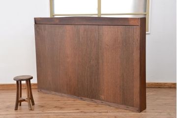 アンティーク家具　収納力抜群!古い木のアンティーク本棚(陳列棚)(飾り棚、ブックシェルフ)