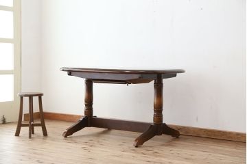 中古　飛騨産業・キツツキマーク　穂高エクステンションダイニングテーブル