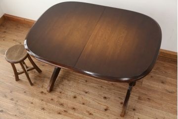 中古　飛騨産業・キツツキマーク　穂高エクステンションダイニングテーブル